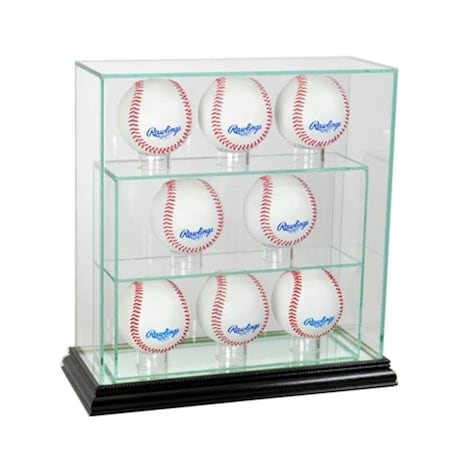 Perfect Cases Perfect Cases 8UPBSB-B 8 Upright Glass Display Case; Black 8UPBSB-B